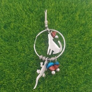 Sterling Pendant  Cayote And Lizard P305